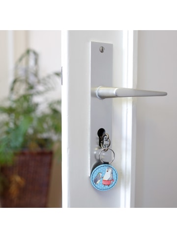 Mr. & Mrs. Panda Anhänger Pinguin mit Kind ohne Spruch in Blau Pastell