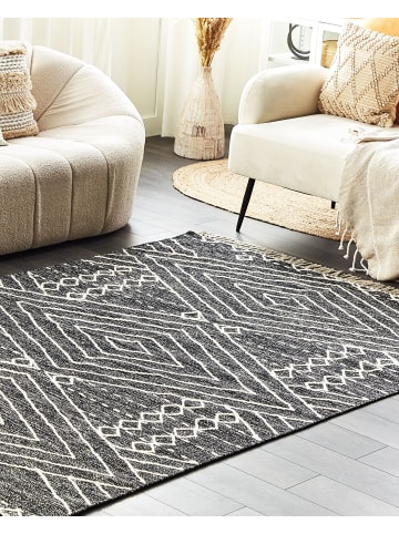 Beliani Kurzflor KHENIFRA in Schwarz/Weiß - (W) 140 x (H) 1 x (L) 200 cm