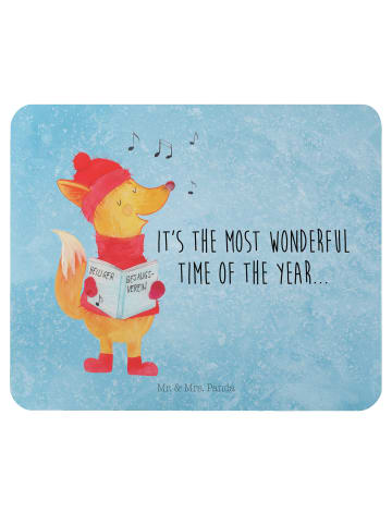 Mr. & Mrs. Panda Mouse Pad Fuchs Sänger mit Spruch in Eisblau