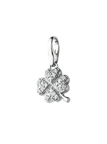 Giorgio Martello Milano Charm Kleeblatt Mit Zirkonia in Silber