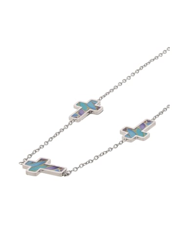 IZIA Women Chain Necklace in Silver Turquoise