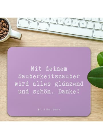 Mr. & Mrs. Panda Mauspad Spruch Reinigungskraft Zauber mit Spruch in Lavendeltraum