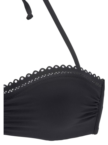 S. Oliver Bügel-Bandeau-Bikini-Top in schwarz