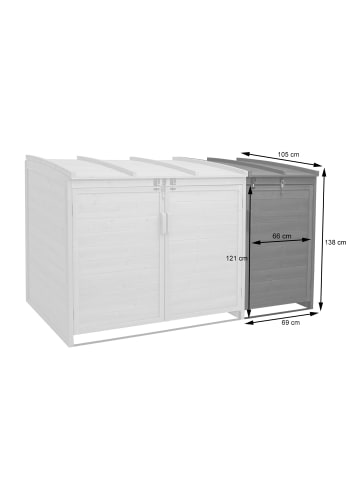 MCW 1er-/2er-Mülltonnenverkleidung Erweiterung H75b, Braun