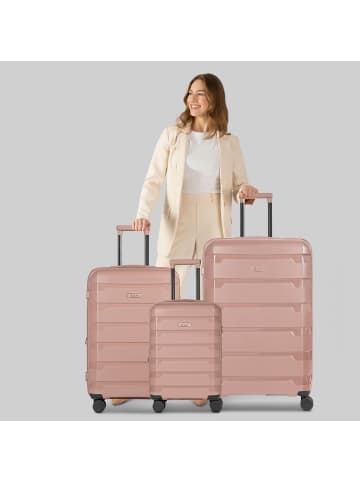 D&N South Dakota 4 Rollen Kofferset 3-teilig mit Dehnfalte in rose gold