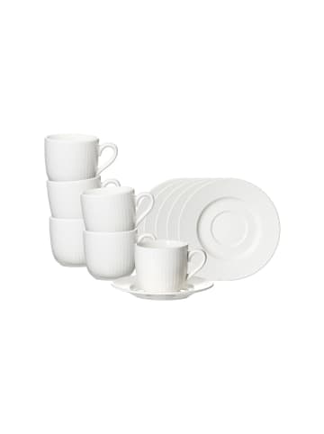 Ritzenhoff & Breker 6er Set Espressotassen mit Untertassen Saphir 80 ml in weiß