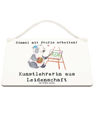 Mr. & Mrs. Panda Schild Kunstlehrerin Leidenschaft mit Spruch in Weiß