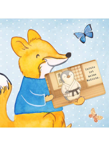 Mr. & Mrs. Panda Blechschild Pinguin Karate Design mit Spruch in Weiß