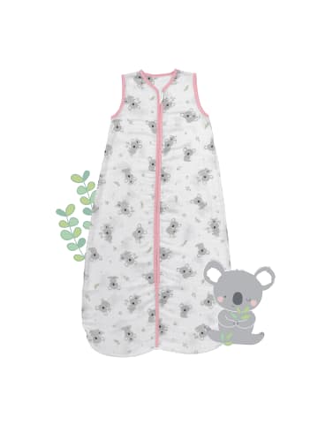 Schlummersack Musselin Babyschlafsack, 0.5 TOG in Rosa-Weiß