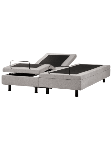 Beliani Doppelbett CASTELLAN in Grau/Schwarz - (W) 160 x (H) 37 x (L) 200 cm