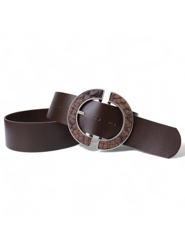FRONHOFER Damen Taillengürtel Kroko in Dunkelbraun