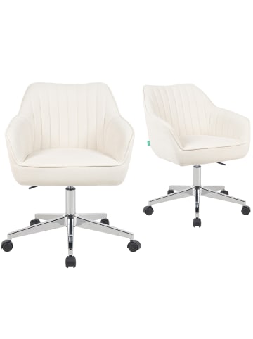 DUBI Möbel 2er-Set: Bürostuhl Mika-Noel in Creme - (B)60 x (H)80 x  (T)61 cm