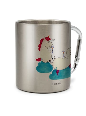 Mr. & Mrs. Panda Thermobecher Einhorn Sekt ohne Spruch in Silber