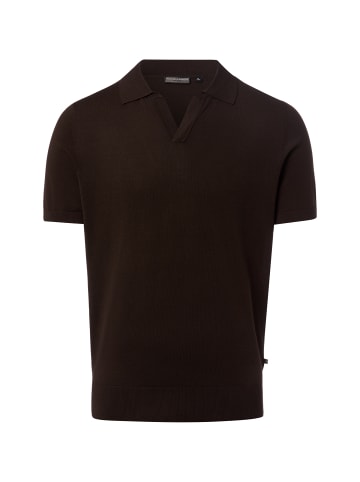 Finshley & Harding Strick-Poloshirt in schoko - 0001