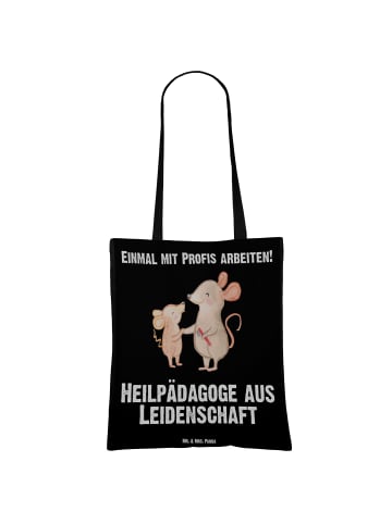 Mr. & Mrs. Panda Tote Bag Heilpädagoge Leidenschaft mit Spruch in Schwarz
