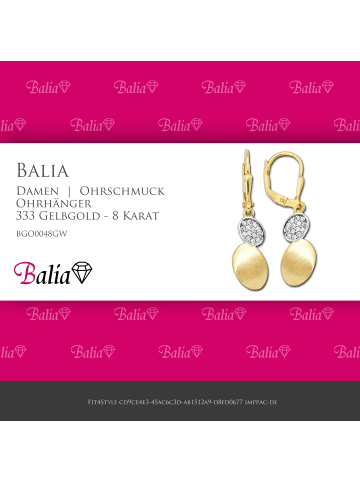 BALIA Gold 333 Damen Ohrhänger Oval Ohrringschmuck ca. 3,3cm