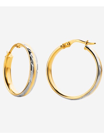 Diamant L'éternel Creolen aus 375 Gelbgold