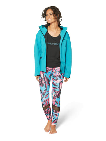 MADELEINE Outdoorjacke mit Kapuze und vielen Details in türkis