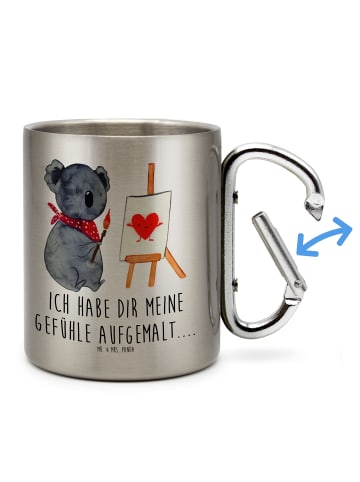 Mr. & Mrs. Panda Edelstahlbecher Koala Künstler mit Spruch in Silber