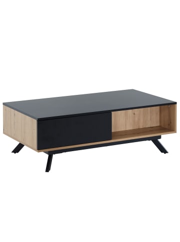 KADIMA DESIGN Couchtisch | Eiche/Schwarz, 110x60x38cm, Schubladen