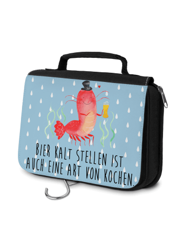 Mr. & Mrs. Panda badtasche Hummer Weizen mit Spruch in Blau Pastell