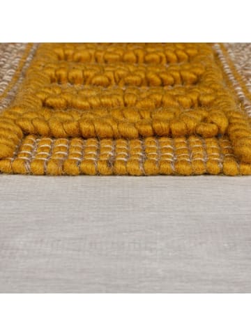 KADIMA DESIGN Teppich Hoch-Tief Struktur Gestreift, Ethno, Fransen in Natur-Multicolor