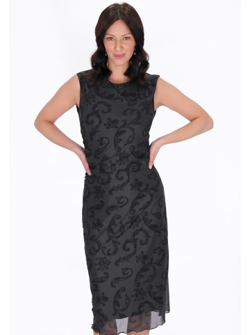 Usha Women Dress in charcoal black