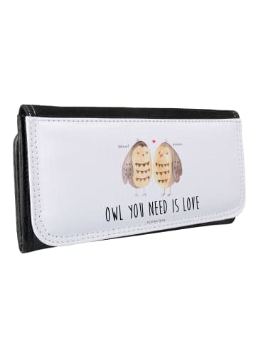 Mr. & Mrs. Panda Portemonnaie für Damen Eulen Liebe mit Spruch in Weiß