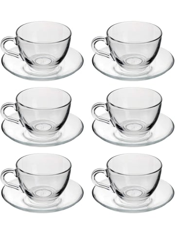 COFI 1453 6er-Set Teetassen mit Unterteller in Transparent