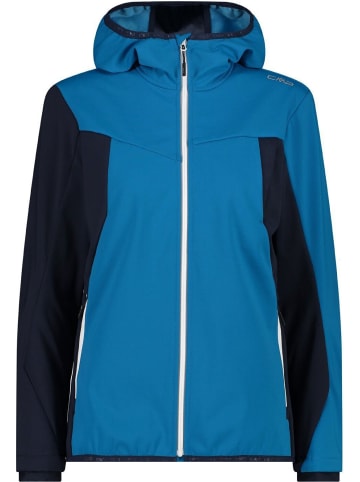 cmp softshelljacke WOMAN JACKET FIX HOOD in Blau