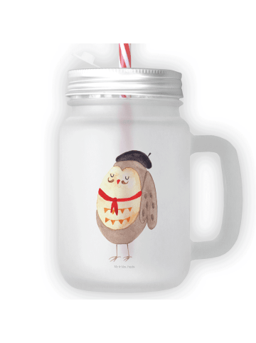 Mr. & Mrs. Panda Limonadenglas Eule Frankreich ohne Spruch in Transparent