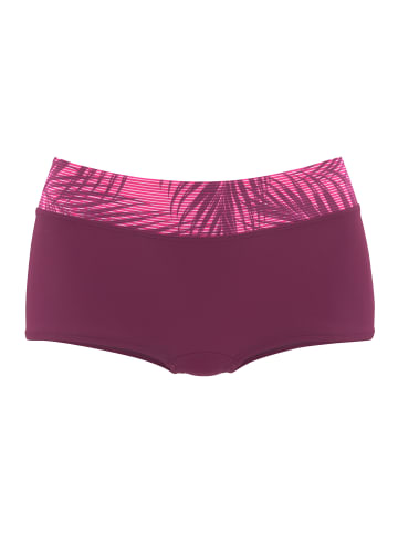 LASCANA ACTIVE Bikini-Hotpants in bordeaux bedruckt