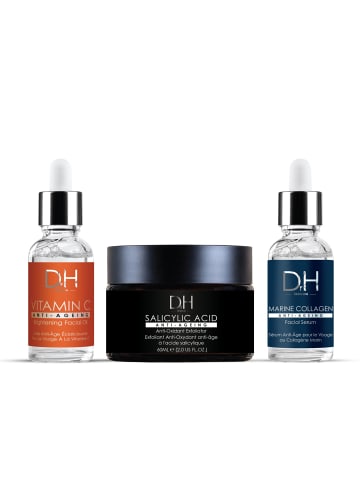 Dr H 3-tlg. Set: Peeling, aufhellendes Gesichtsöl & Kollagen-Serum