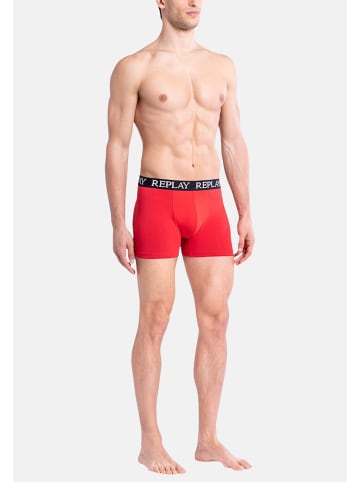 Replay Replay Trunk BOXER Style 01/C Basic Cuff Logo im 3er Pack in Black Grey Red