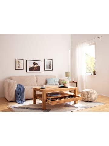 home24 home24 Couchtisch aus massiver & geölter Eiche in Eiche, 110 x 47 x 70 cm in Eiche