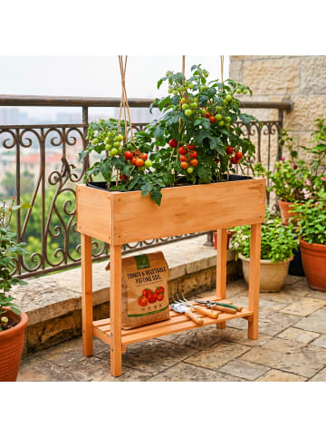 relaxdays Hochbeet in Orange - (B)80 x (H)80 x (T)30 cm