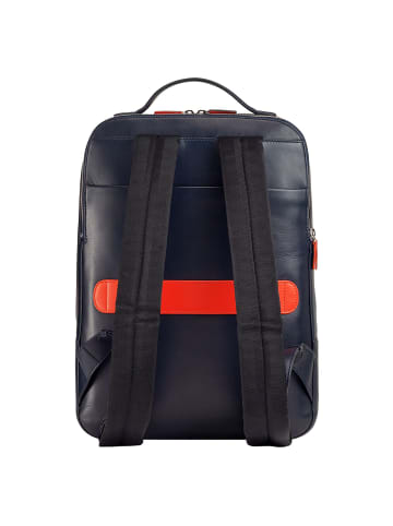 DuDu Rucksack Leder 40,5 cm Laptopfach in navy