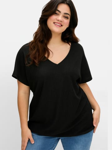 sheego T-Shirt in schwarz