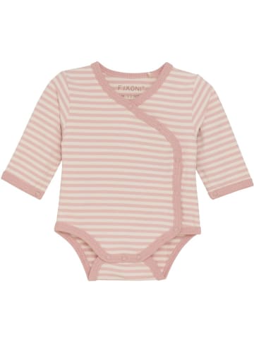 Fixoni Kinder Wickelbody "Wrap Body LS Y/D Stripe" in Pink