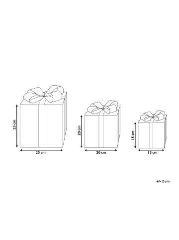 Beliani 3-tlg LED Deko CAPELLA in Bunt