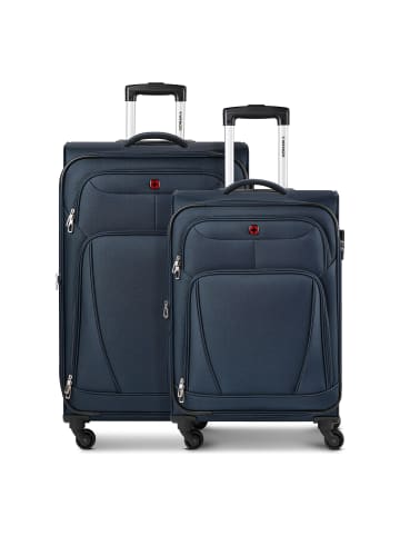 Wenger Beaumont 4-Rollen Kofferset M+L mit Dehnfalte in navy