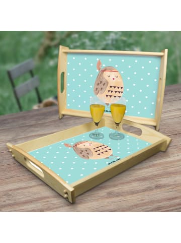 Mr. & Mrs. Panda Tablett Eule Federschmuck ohne Spruch in Türkis Pastell