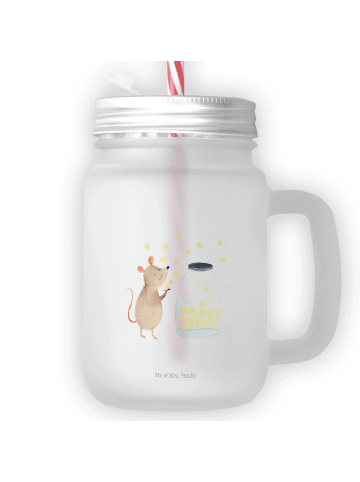 Mr. & Mrs. Panda Trinkglas Mason Jar Maus Sterne ohne Spruch in Transparent