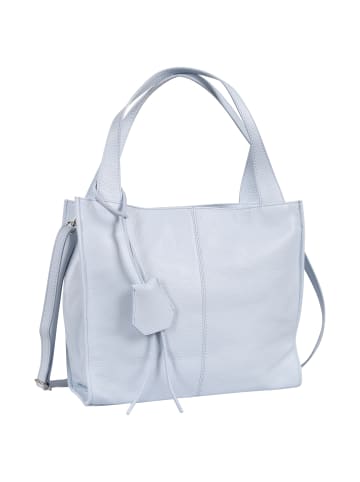 Toscanto Toscanto Schultertasche, Shopper Leder hellblau ca. 33cm