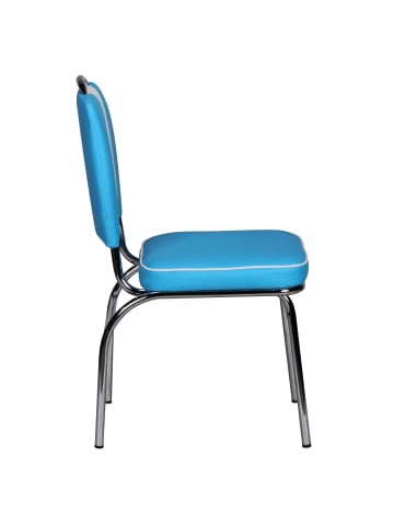 FineBuy Esszimmerstuhl in Blau / Kunstleder / 47x45x90