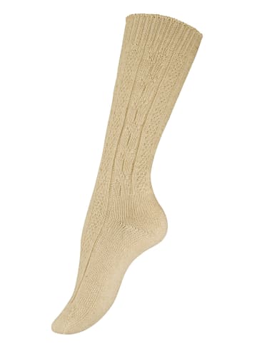 Cotton Prime® Trachtensocken 2 Paar, mit Zopfmuster in beige