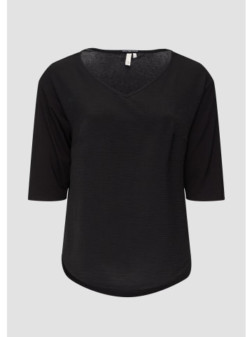 QS T-Shirt 3/4 Arm in Schwarz