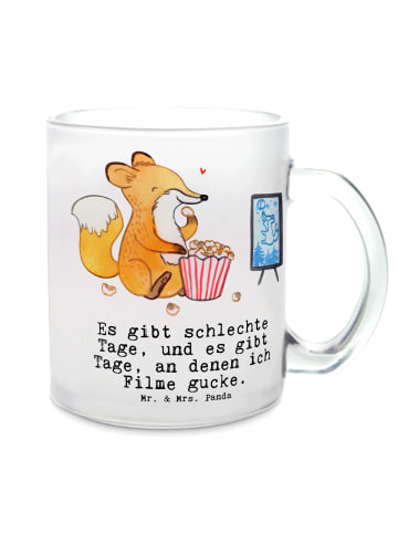 Mr. & Mrs. Panda Glas Fuchs Filme gucken mit Spruch in Transparent