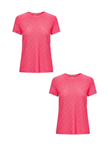 JACQUELINE de YONG Shirt 2er-Set Kurzarm Rundhals T-Shirt in Rosa-2