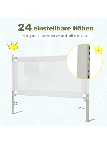 COSTWAY Bettgitter 145cm in Weiß